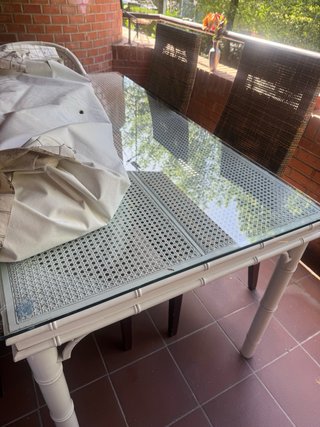 Mesa Terraza/Jardín Blanca Cristal