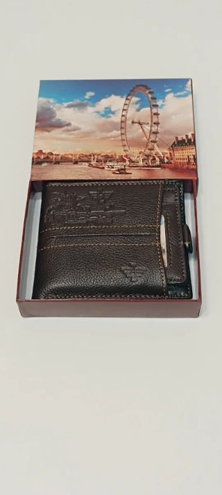 Billetera Monedero Hombre Cuero Marrón
