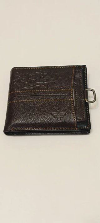 Billetera Monedero Hombre Cuero Marrón