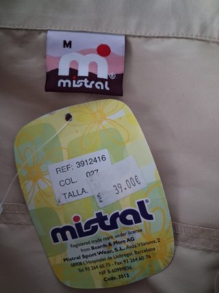 Camisa mujer manga corta Mistral (nueva) talla M