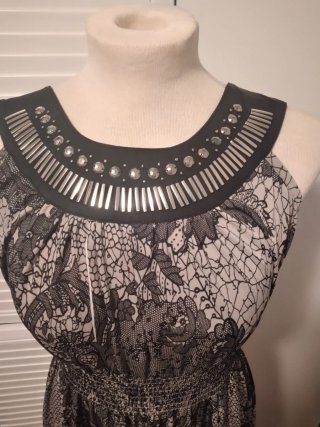 Vestido elástico con estampado floral M
