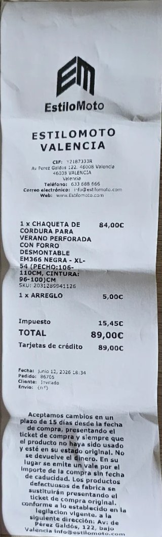 Cazadora Moto Verano Negra