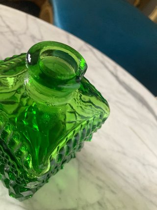 Juego tocador vintage verde cristal