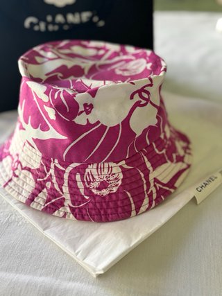 Sombrero Verano Chanel Rosa y Blanco