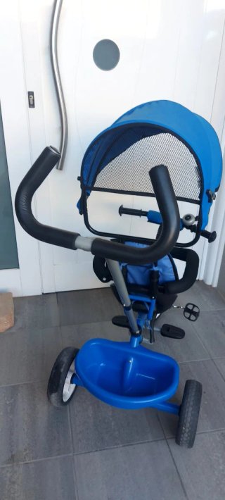 Triciclo Infantil Azul con Capota