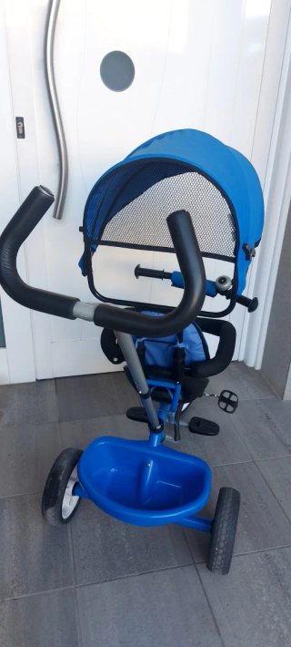 Triciclo Infantil Azul con Capota