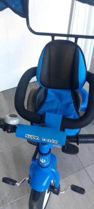 Triciclo Infantil Azul con Capota