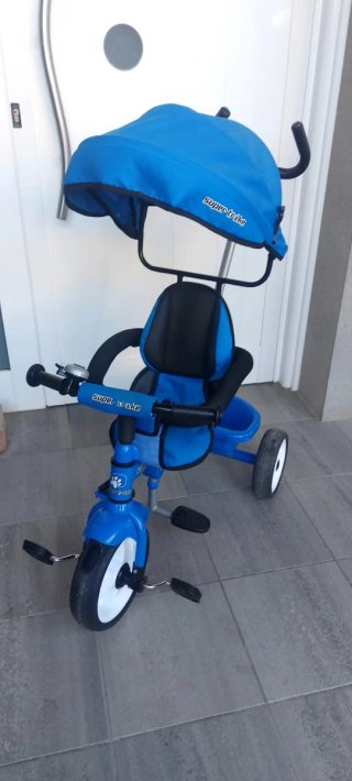 Triciclo Infantil Azul con Capota