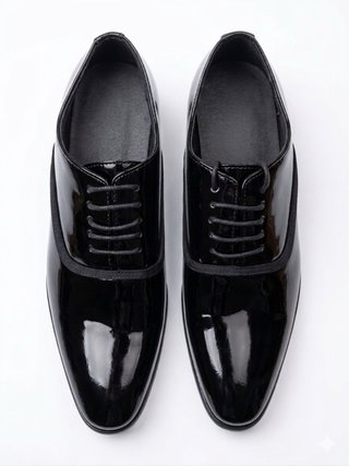 Zapatos Ceremonia Hombre Talla 44 Charol Negro