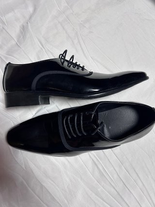 Zapatos Ceremonia Hombre Talla 44 Charol Negro