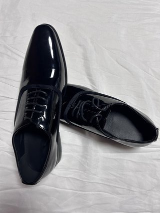 Zapatos Ceremonia Hombre Talla 44 Charol Negro