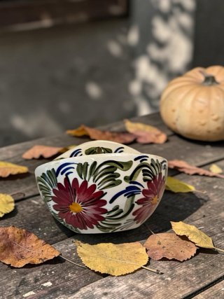 Tiesto vintage cerámica flores