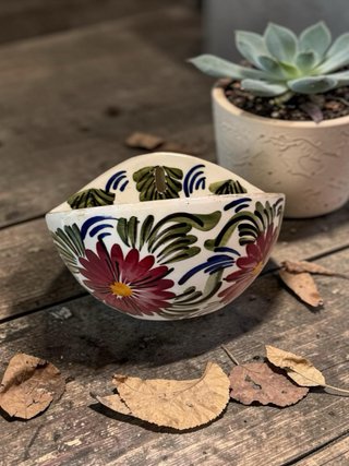 Tiesto vintage cerámica flores