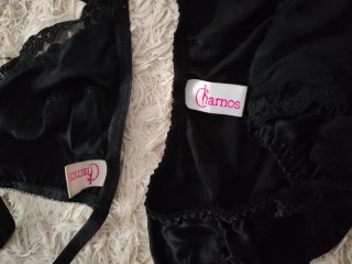 Conjunto lencería seda negro