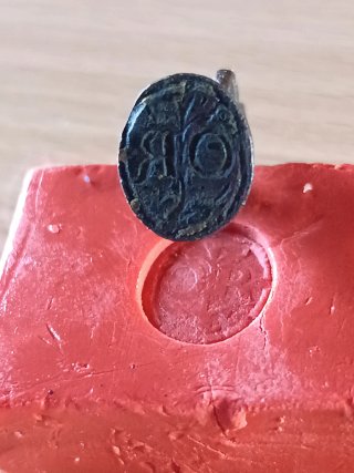 Sello tampón antiguo para lacre.