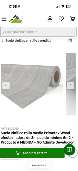 Suelo vinílico madera gris 3m