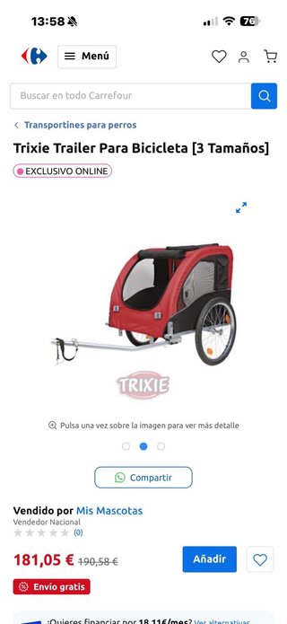 Carrito Trixie para Bicicleta