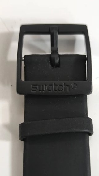 Correa Swatch Piel Negra Mate 21mm