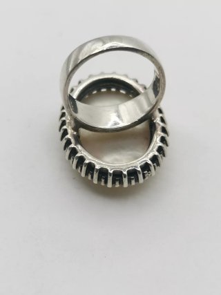 Anillo Plata 925 nácar y Marquesitas