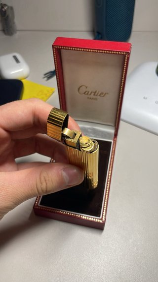 Mechero Cartier Bañado en Oro