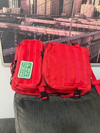 Mochila Táctica Militar 50L Roja Trekking nueva