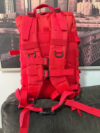 Mochila Táctica Militar 50L Roja Trekking nueva