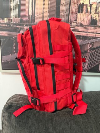 Mochila Táctica Militar 50L Roja Trekking nueva