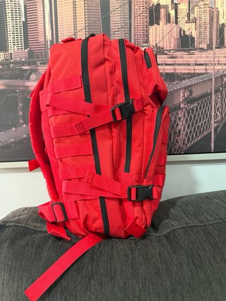 Mochila Táctica Militar 50L Roja Trekking nueva