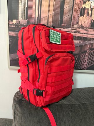 Mochila Táctica Militar 50L Roja Trekking nueva