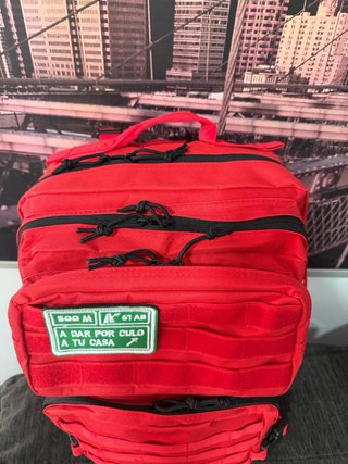 Mochila Táctica Militar 50L Roja Trekking nueva
