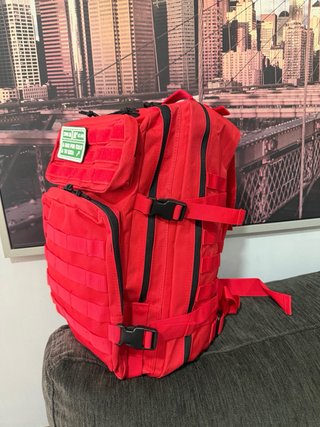 Mochila Táctica Militar 50L Roja Trekking nueva