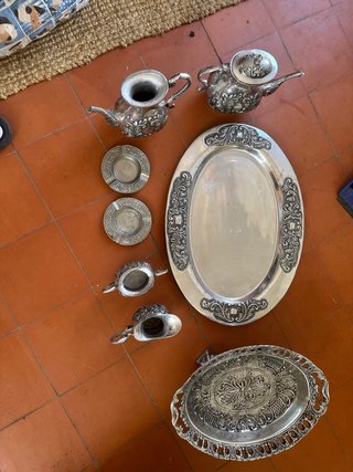 Lote piezas alpaca plateada vintage