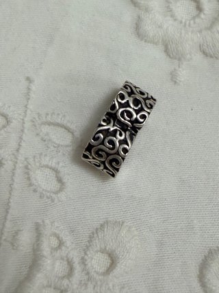 Clip Pandora Original Diseño Rizado Plata