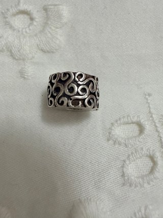 Clip Pandora Original Diseño Rizado Plata