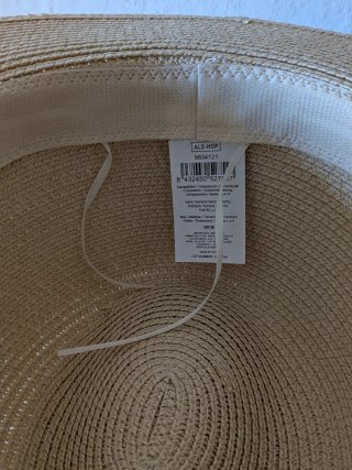 Sombrero de papel beige 59 cm ajustable