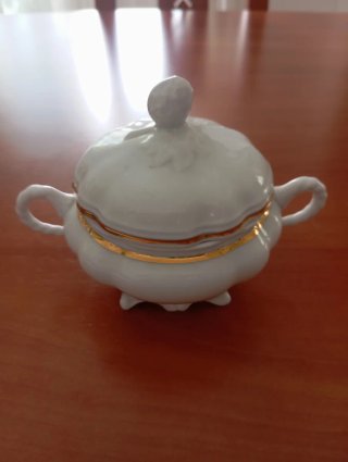 Azucarero Bidasoa Porcelana Dorado