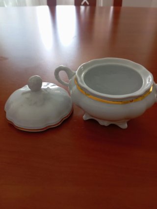 Azucarero Bidasoa Porcelana Dorado