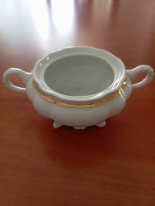 Azucarero Bidasoa Porcelana Dorado