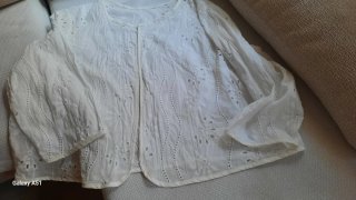Chaqueta bordada blanca señora