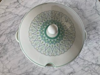 Sopera Vintage Alemana Porcelana Verde