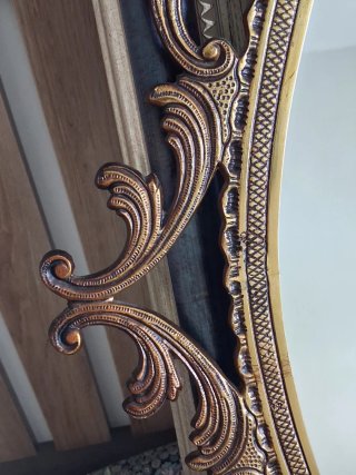 Espejo antiguo bronce águila y querubín