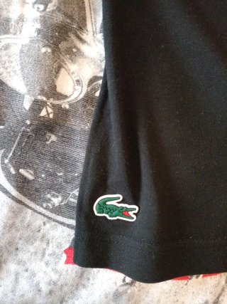 Camiseta Lacoste Negra Logo Cocodrilo