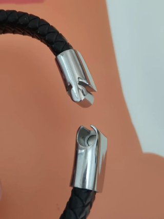 Pulsera de Acero y Cuero Buda
