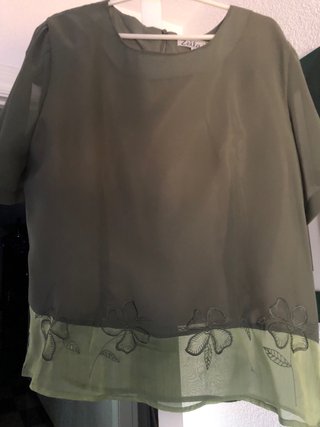 Blusón gasa verde dos tonos talla 48