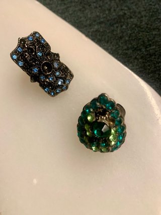 Lote 2 anillos plata y piedras