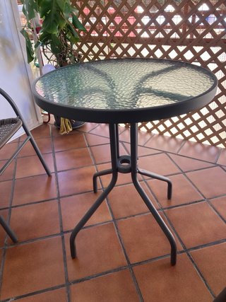 Mesa Balcón 60cm y 2 Sillas Aluminio
