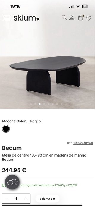 Mesa de centro negra moderna