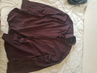 Camisa Burberry London Rayas Burdeos Talla 2
