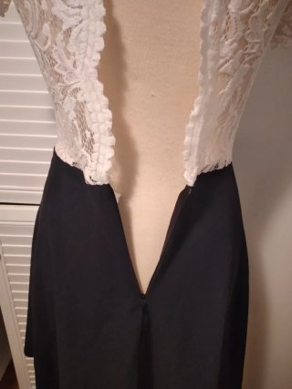 Vestido encaje blanco y azul Talla M