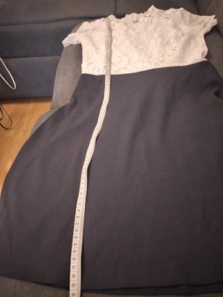 Vestido encaje blanco y azul Talla M